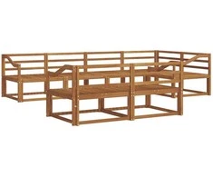 Lauko sofos komplektas 7 pcs Natūrali Kietos akacijos mediena