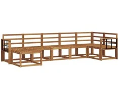 Lauko sofos komplektas 7 pcs Natūrali Kietos akacijos mediena