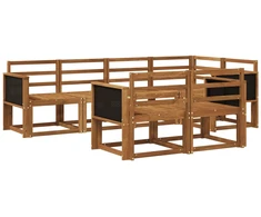 Lauko sofos komplektas 7 pcs Natūrali Kietos akacijos mediena