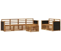 Lauko sofos komplektas 7 pcs Natūrali Kietos akacijos mediena