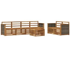 Lauko sofos komplektas 7 pcs Natūrali Kietos akacijos mediena