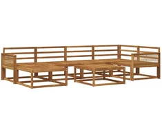 Lauko sofos komplektas 7 pcs Natūrali Kietos akacijos mediena