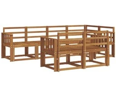 Lauko sofos komplektas 7 pcs Natūrali Kietos akacijos mediena