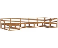 Lauko sofos komplektas 7 pcs Natūrali Kietos akacijos mediena