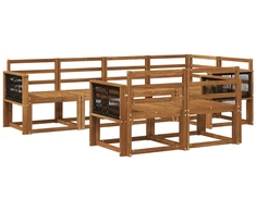 Lauko sofos komplektas 7 pcs Natūrali Kietos akacijos mediena
