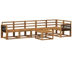 Lauko sofos komplektas 7 pcs Natūrali Kietos akacijos mediena