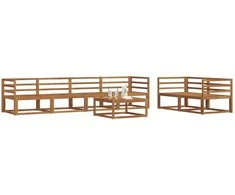 Lauko sofos komplektas 7 pcs Natūrali Kietos akacijos mediena