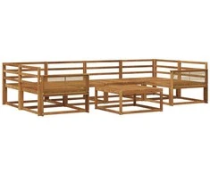 Lauko sofos komplektas 7 pcs Natūrali Kietos akacijos mediena