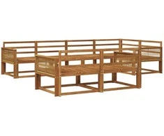 Lauko sofos komplektas 7 pcs Natūrali Kietos akacijos mediena