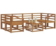 Lauko sofos komplektas 7 pcs Natūrali Kietos akacijos mediena