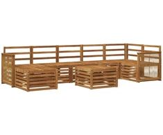 Lauko sofos komplektas 7 pcs Natūrali Kietos akacijos mediena