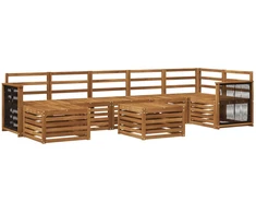 Lauko sofos komplektas 7 pcs Natūrali Kietos akacijos mediena