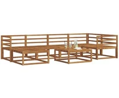 Lauko sofos komplektas 7 pcs Natūrali Kietos akacijos mediena