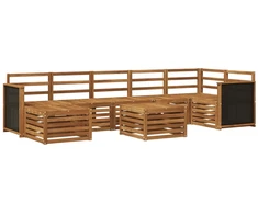 Lauko sofos komplektas 7 pcs Natūrali Kietos akacijos mediena