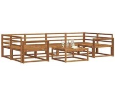 Lauko baldų komplektas Lauko sofos komplektas 7 pcs Natūrali Kietos akacijos mediena