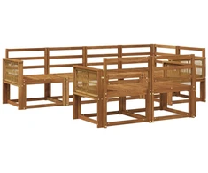Lauko sofos komplektas 7 pcs Natūrali Kietos akacijos mediena