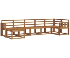 Lauko sofos komplektas 7 pcs Natūrali Kietos akacijos mediena