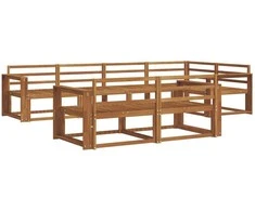 Lauko sofos komplektas 7 pcs Natūrali Kietos akacijos mediena