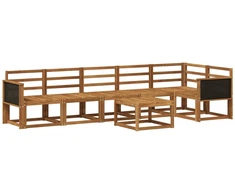 Lauko sofos komplektas 7 pcs Natūrali Kietos akacijos mediena