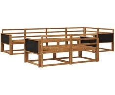 Lauko sofos komplektas 7 pcs Natūrali Kietos akacijos mediena