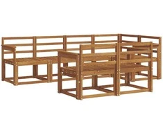 Lauko sofos komplektas 7 pcs Natūrali Kietos akacijos mediena