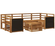 Lauko sofos komplektas 7 pcs Natūrali Kietos akacijos mediena