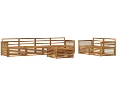 Lauko sofos komplektas 7 pcs Natūrali Kietos akacijos mediena
