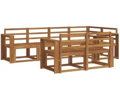 Lauko sofos komplektas 7 pcs Natūrali Kietos akacijos mediena