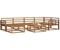Lauko sofos komplektas 7 pcs Natūrali Kietos akacijos mediena