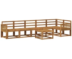 Lauko sofos komplektas 7 pcs Natūrali Kietos akacijos mediena