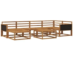 Lauko sofos komplektas 7 pcs Natūrali Kietos akacijos mediena