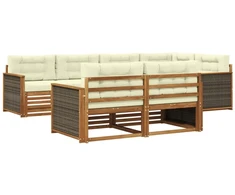 Lauko sofos komplektas 7 pcs Natūralus ir grietinėlė