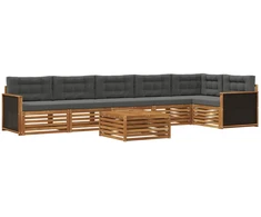Lauko sofos komplektas 7 pcs Natūralus ir antracitas