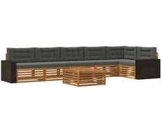 Lauko sofos komplektas 7 pcs Natūralus ir antracitas