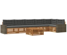 Lauko sofos komplektas 7 pcs Natūralus ir antracitas