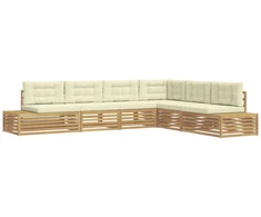 7 pcs Lauko sofos komplektas Balta