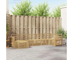 Lauko sofos komplektas 7 vnt. 6 vietos Balta Solid Acacia Wood