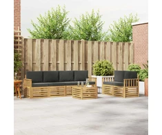 Lauko sofos komplektas 7 vnt. Balta ir antracito Poliesteris