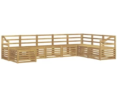 Lauko sofos komplektas 8 pcs Balta 304 x 185,5 x 73 cm