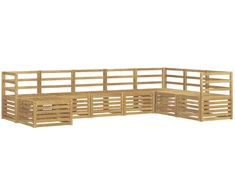 Lauko sofos komplektas 8 pcs Balta 304 x 185,5 x 73 cm