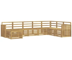 Lauko sofos komplektas 8 pcs Balta 306 x 187,5 x 73 cm