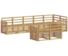 Lauko sofos komplektas 8 pcs Balta 306 x 128,5 x 73 cm