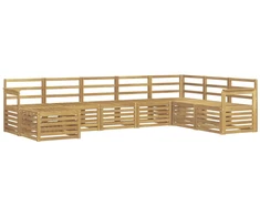 Lauko sofos komplektas 8 pcs Balta 306 x 187,5 x 73 cm