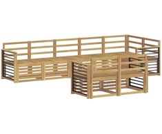 Lauko sofos komplektas 8 pcs Balta 306 x 128,5 x 73 cm