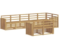 Lauko sofos komplektas 8 pcs Balta 306 x 128,5 x 73 cm