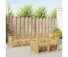 Lauko sofos komplektas 8 pcs Balta 306 x 128,5 x 73 cm