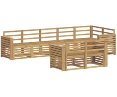 Lauko sofos komplektas 8 pcs Balta 310 x 132,5 x 73 cm