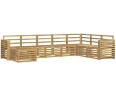 Lauko sofos komplektas 8 pcs Balta 310 x 191,5 x 73 cm