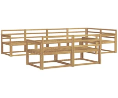 Lauko sofos komplektas 8 pcs Balta 327 x 168,5 x 73 cm