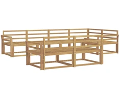 Lauko sofos komplektas 8 pcs Balta 329 x 170,5 x 73 cm